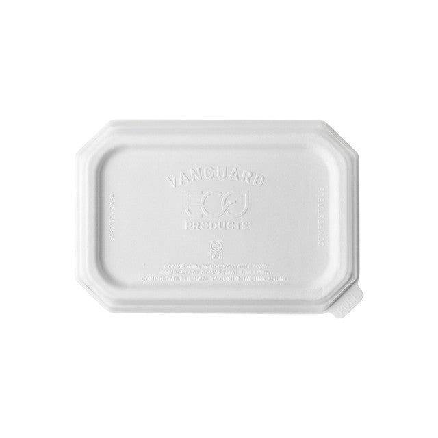 Vanguard™ WorldView™ Renewable & Compostable Domed Rectangle Molded Fiber Lid, Fits SCRC16 Molded Fiber Container - Case of 400