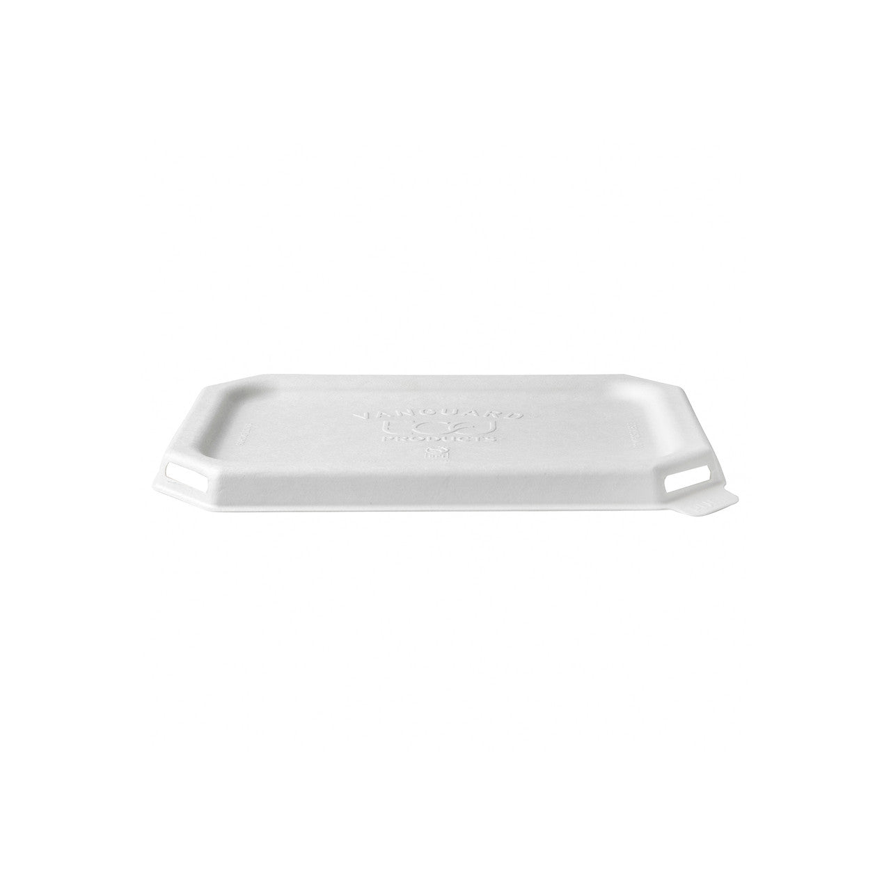 Vanguard™ WorldView™ Renewable & Compostable Flat Rectangle Molded Fiber Lid, Fits SCRC16 Molded Fiber Container - Case of 400