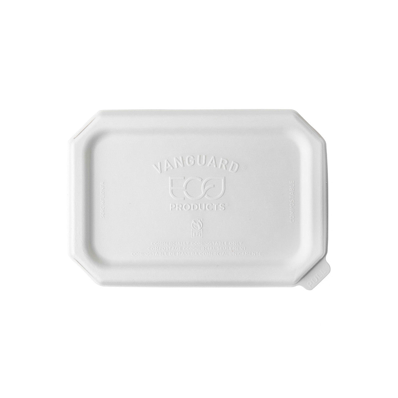 Vanguard™ WorldView™ Renewable & Compostable Flat Rectangle Molded Fiber Lid, Fits SCRC16 Molded Fiber Container - Case of 400