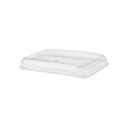 WorldView™ Renewable & Compostable Lid, Low Profile Vented, Fits 12 and 16oz. Rectangle Molded Fiber Take-Out Containers - Case of 400