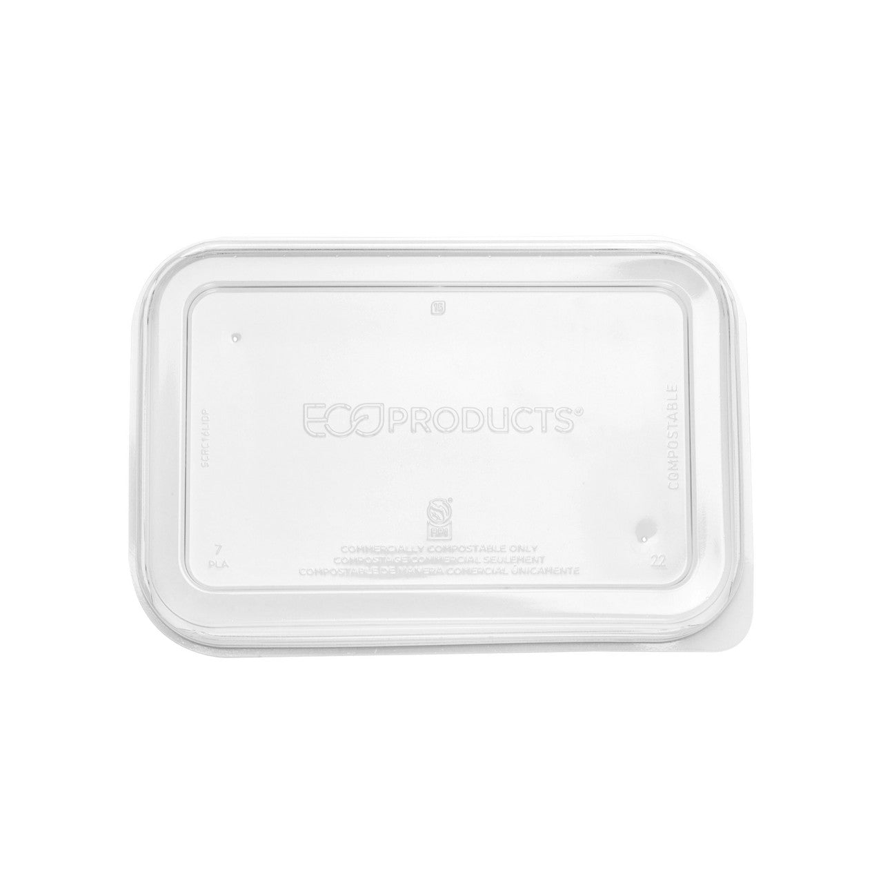 WorldView™ Renewable & Compostable Lid, Low Profile Vented, Fits 12 and 16oz. Rectangle Molded Fiber Take-Out Containers - Case of 400