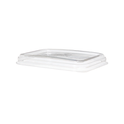 WorldView™ 100% Recycled Content Lid, Low Profile Vented, Fits 12 and 16oz. Rectangle Molded Fiber Take-Out Containers - Case of 400