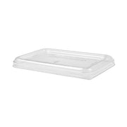 WorldView™ Renewable & Compostable Lid, Low Profile Vented, Fits 24 - 32oz. Rectangle Molded Fiber Take-Out Containers - Case of 400