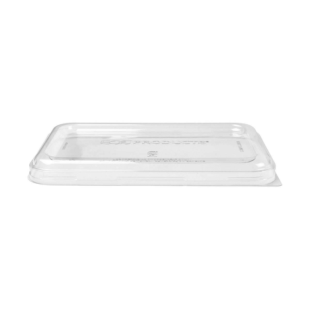 WorldView™ Renewable & Compostable Lid, Low Profile Vented, Fits 24 - 32oz. Rectangle Molded Fiber Take-Out Containers - Case of 400