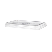 WorldView™ 100% Recycled Content Lid, Low Profile Vented, Fits 24 - 32oz. Rectangle Molded Fiber Take-Out Containers - Case of 400