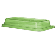 Veridian™ WorldView™ Renewable & Compostable Lid, Fits 24 - 32oz. Rectangle Sugarcane Take-Out Containers Green - Case of 200