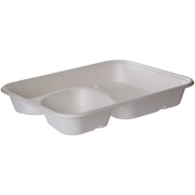 Vanguard™ WorldView™ Renewable & Compostable Molded Fiber 2-Cmpt Tray, 6x8in - Case of 400