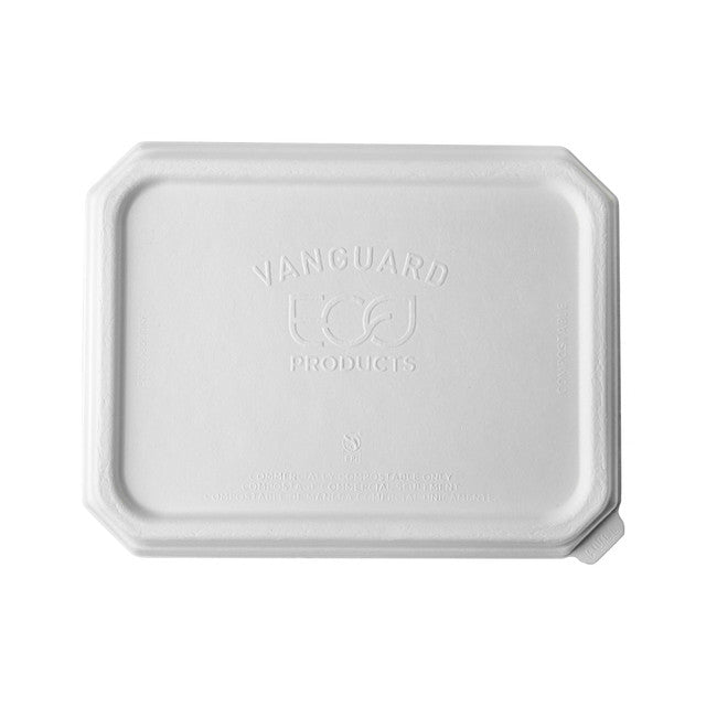 Vanguard™ WorldView™ Renewable & Compostable Domed Rectangle Molded Fiber Lid, Fits SCRC862/863 Molded Fiber Container - Case of 200