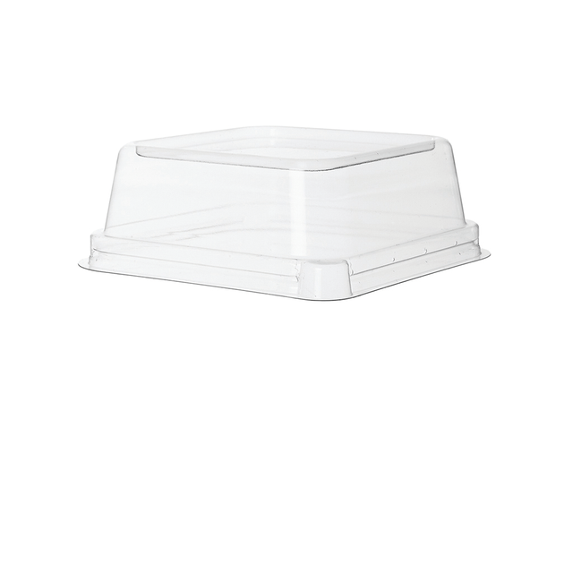 WorldView™ 100% Recycled Content Lid, Fits 5in Square Molded Fiber Take-Out Containers - Case of 400