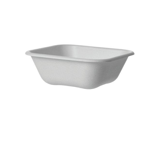 Vanguard™ WorldView™ Renewable & Compostable Molded Fiber Take-Out Containers – 5in Square Tall - Case of 800