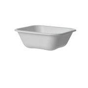 WorldView™ Renewable & Compostable Molded Fiber Take-Out Containers – 5in Square Tall - Case of 800