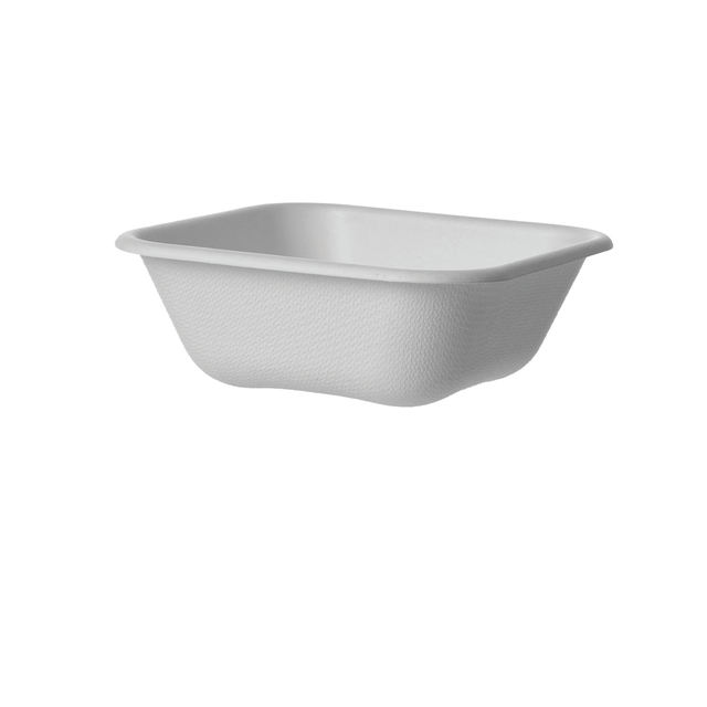 WorldView™ Renewable & Compostable Molded Fiber Take-Out Containers – 5in Square Tall - Case of 800