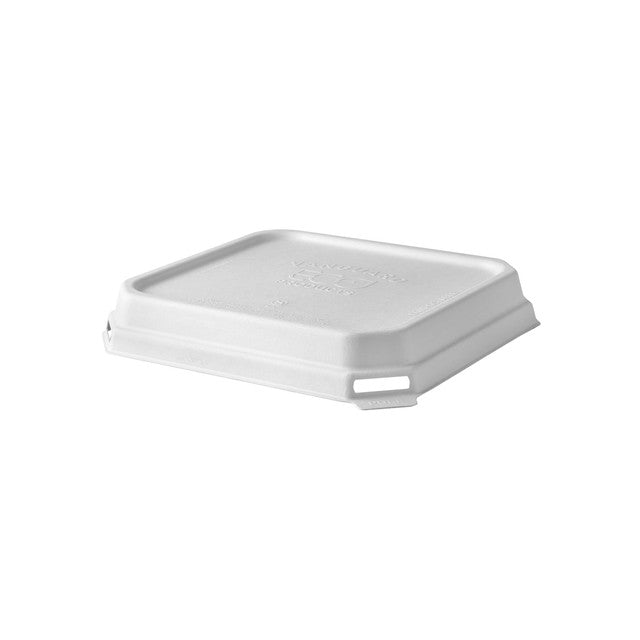Vanguard™ WorldView™ Renewable & Compostable Domed Square Molded Fiber Lid, Fits SCS73 Molded Fiber Container - Case of 200