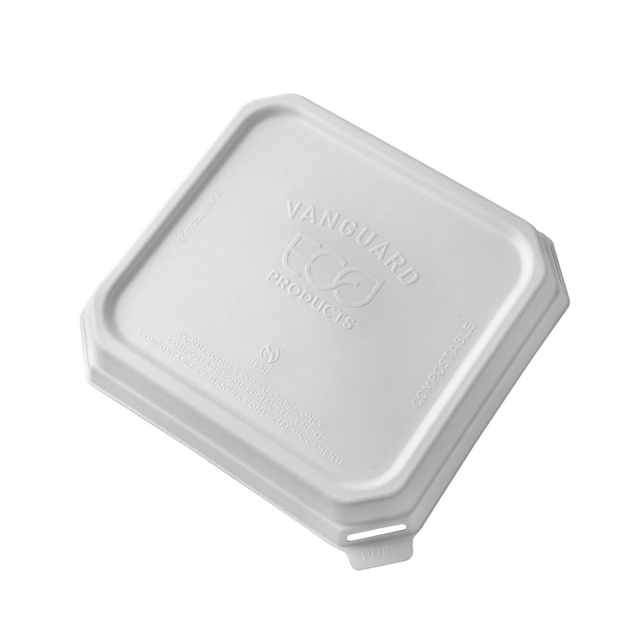 Vanguard™ WorldView™ Renewable & Compostable Domed Square Molded Fiber Lid, Fits SCS73 Molded Fiber Container - Case of 200