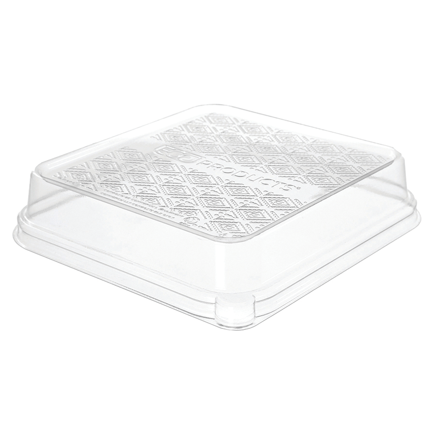WorldView™ Renewable & Compostable 1.5in Dome Lid, Fits 7in 3-Compartment Molded Fiber Base - Case of 300