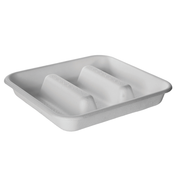 Vanguard™ WorldView™ Renewable & Compostable Molded Fiber Take-Out Container - 7in Square, 3-Compartment - Case of 300