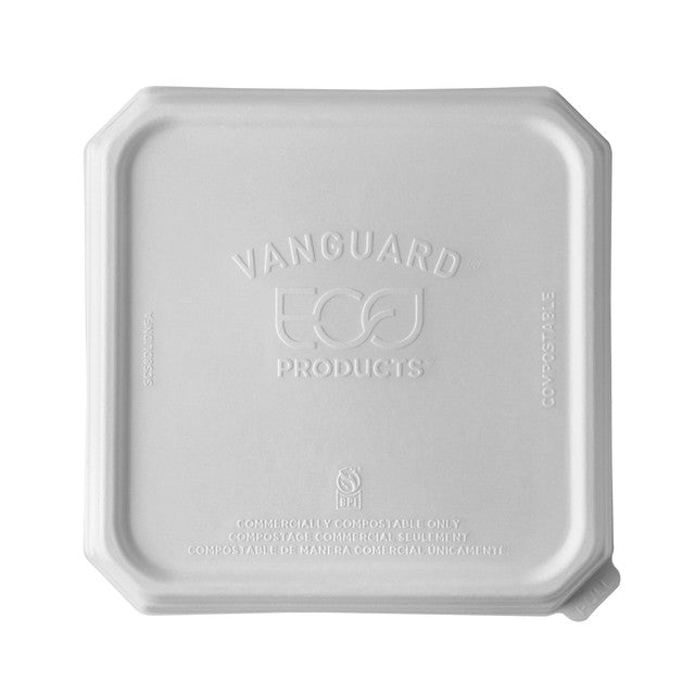 Vanguard™ WorldView™ Renewable & Compostable Domed Molded Fiber Lid, Fits SCS8 Molded Fiber Container - Case of 200