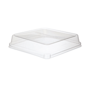 WorldView™ Renewable & Compostable Lids, 8in Shallow, Fits 8in Square Molded Fiber Containers - Case of 200