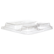 WorldView™ Renewable & Compostable Lid, Fits 9in 3-Cmpt Square Molded Fiber Containers - Case of 200