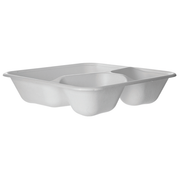 Vanguard™ WorldView™ Renewable & Compostable Molded Fiber Take-Out Containers, 9in 3-Cmpt Square - Case of 200