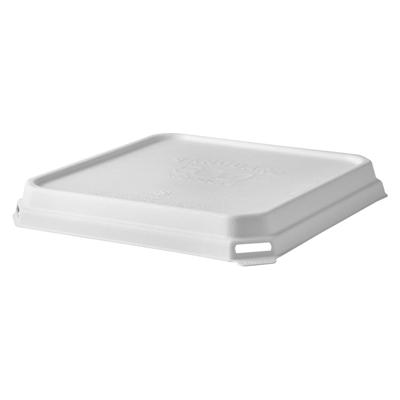 Vanguard™ WorldView™ Renewable & Compostable Domed Square Molded Fiber Lid, Fits SCS9 Molded Fiber Container - Case of 200