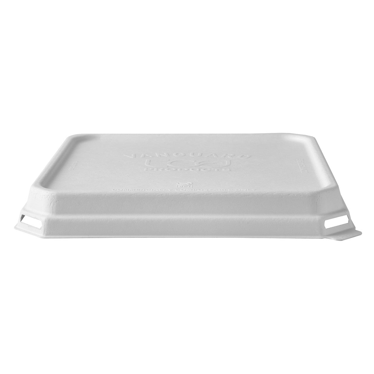 Vanguard™ WorldView™ Renewable & Compostable Domed Square Molded Fiber Lid, Fits SCS9 Molded Fiber Container - Case of 200