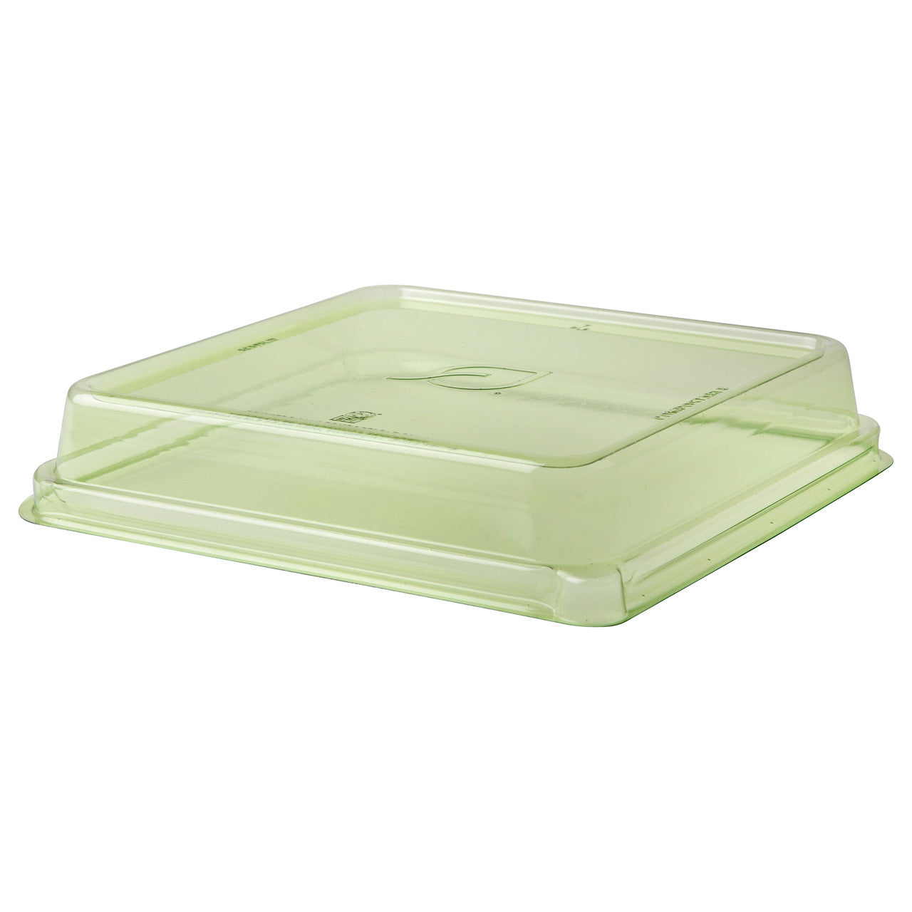 Veridian™ WorldView™ Renewable & Compostable Lids, 9in Shallow, Fits 9in Square Molded Fiber Containers Green - Case of 200