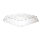 WorldView™ Renewable & Compostable Lids, 9in Shallow, Fits 9in Square Molded Fiber Containers - Case of 200