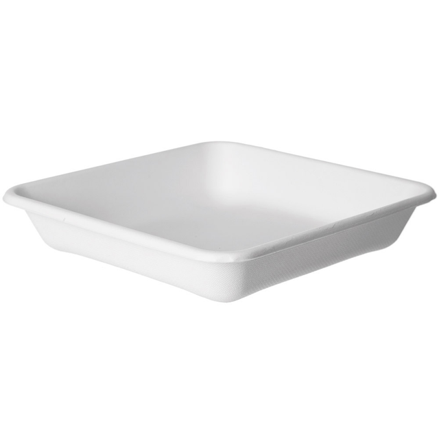 Vanguard™ WorldView™ Renewable & Compostable Molded Fiber Take-Out Container – 9in Square - Case of 200