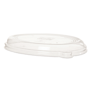 WorldView™ 100% Recycled Content Lid, Fits 24, 32oz and 48oz Oval Molded Fiber Take-Out Containers - Case of 300