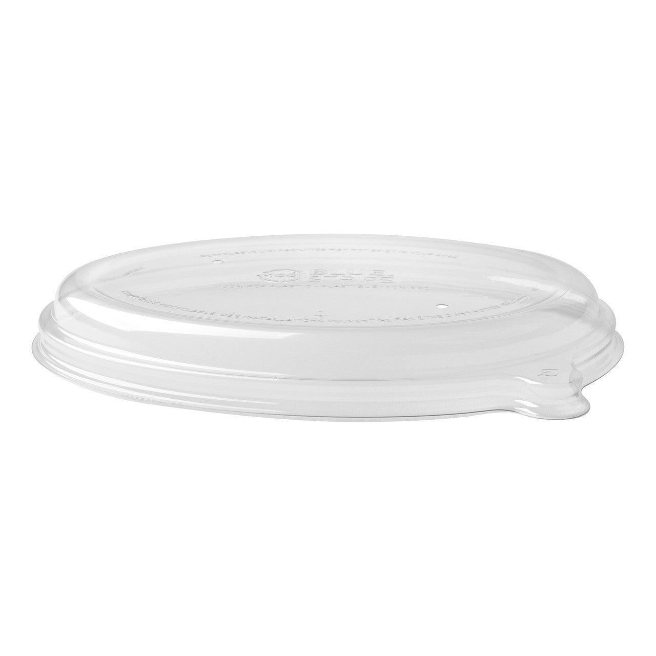 WorldView™ 100% Recycled Content Lid, Fits 24, 32oz and 48oz Oval Molded Fiber Take-Out Containers - Case of 300