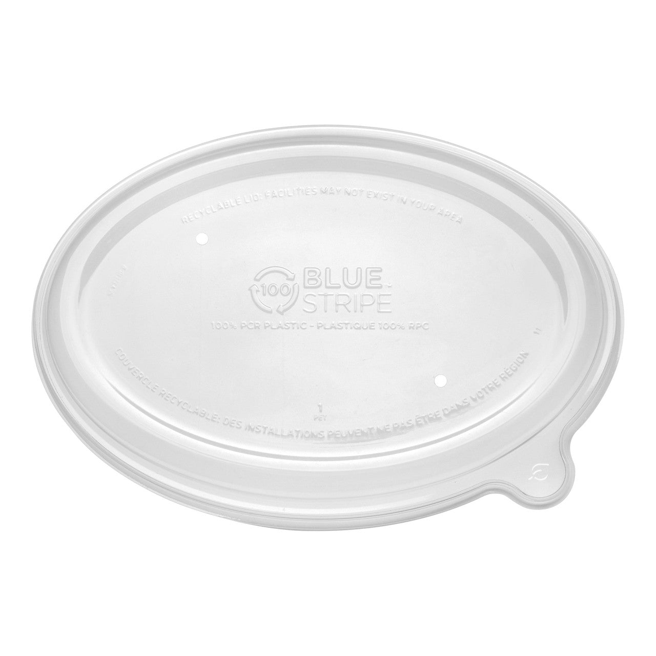 WorldView™ 100% Recycled Content Lid, Fits 24, 32oz and 48oz Oval Molded Fiber Take-Out Containers - Case of 300