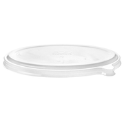 WorldView™ Renewable & Compostable Lid, Low Profile Vented, Fits 24, 32oz and 48oz Oval Molded Fiber Take-Out Containers - Case of 300