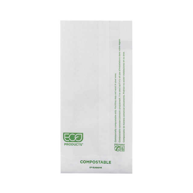 Renewable & Compostable Pinch Bottom 1# White Bag 4x8 - Case of 1000