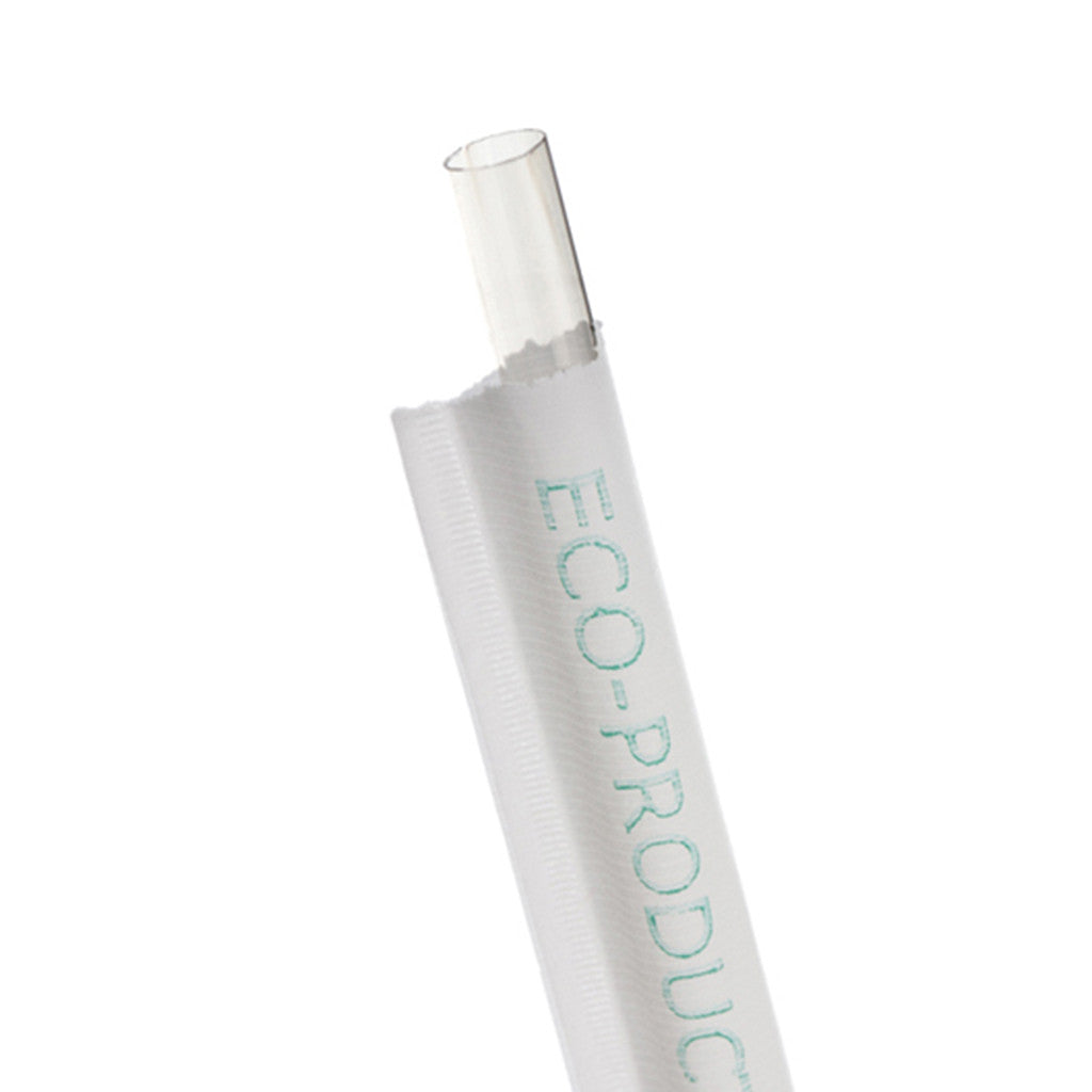 7.75" Clear Wrapped Straw, 8mm diameter - Case 
 of 7200