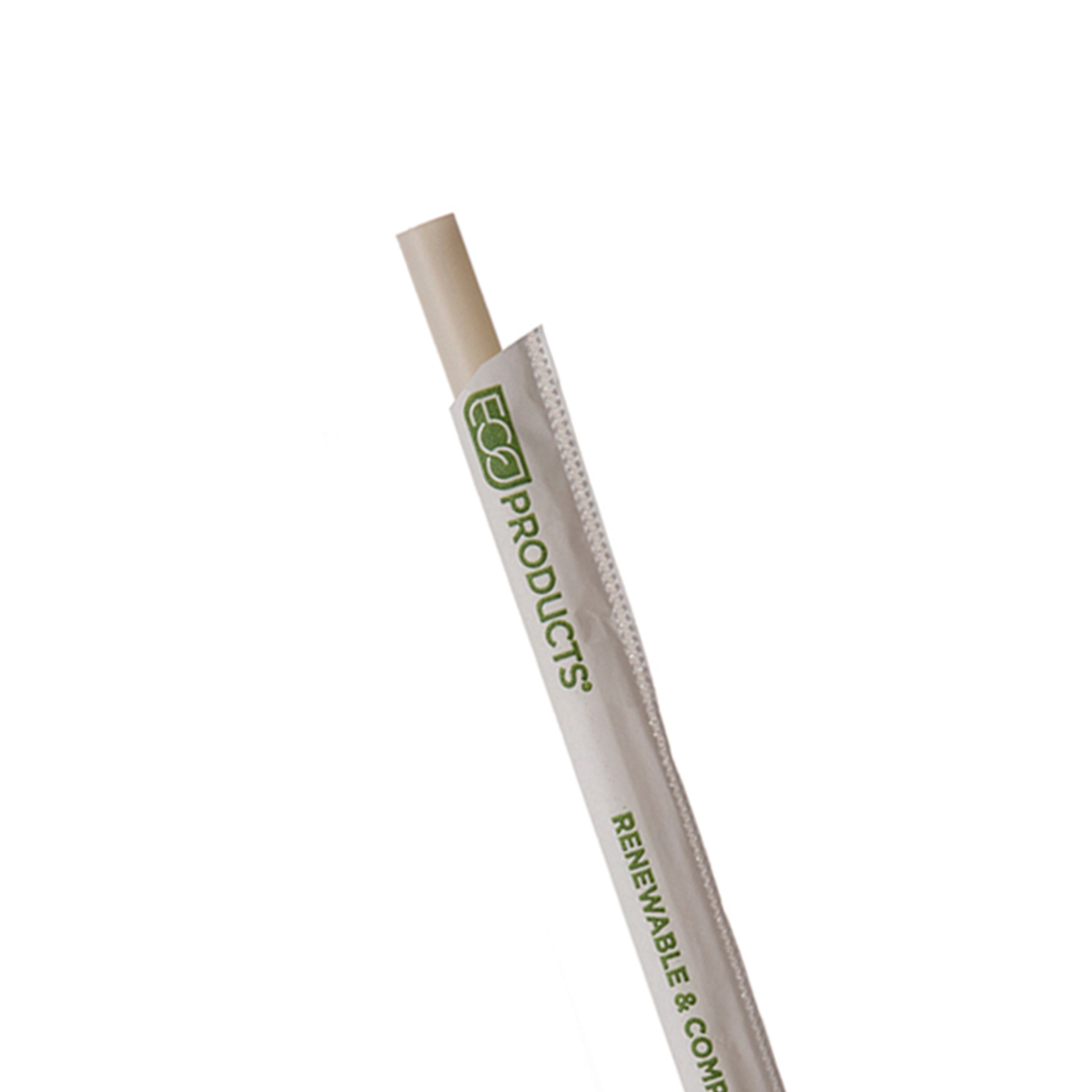 Renewable & Compostable 7.5" Beige Wrapped PHA Straws - Case of 2000