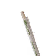 Renewable & Compostable 7.5" Beige Wrapped PHA Straws - Case of 2000