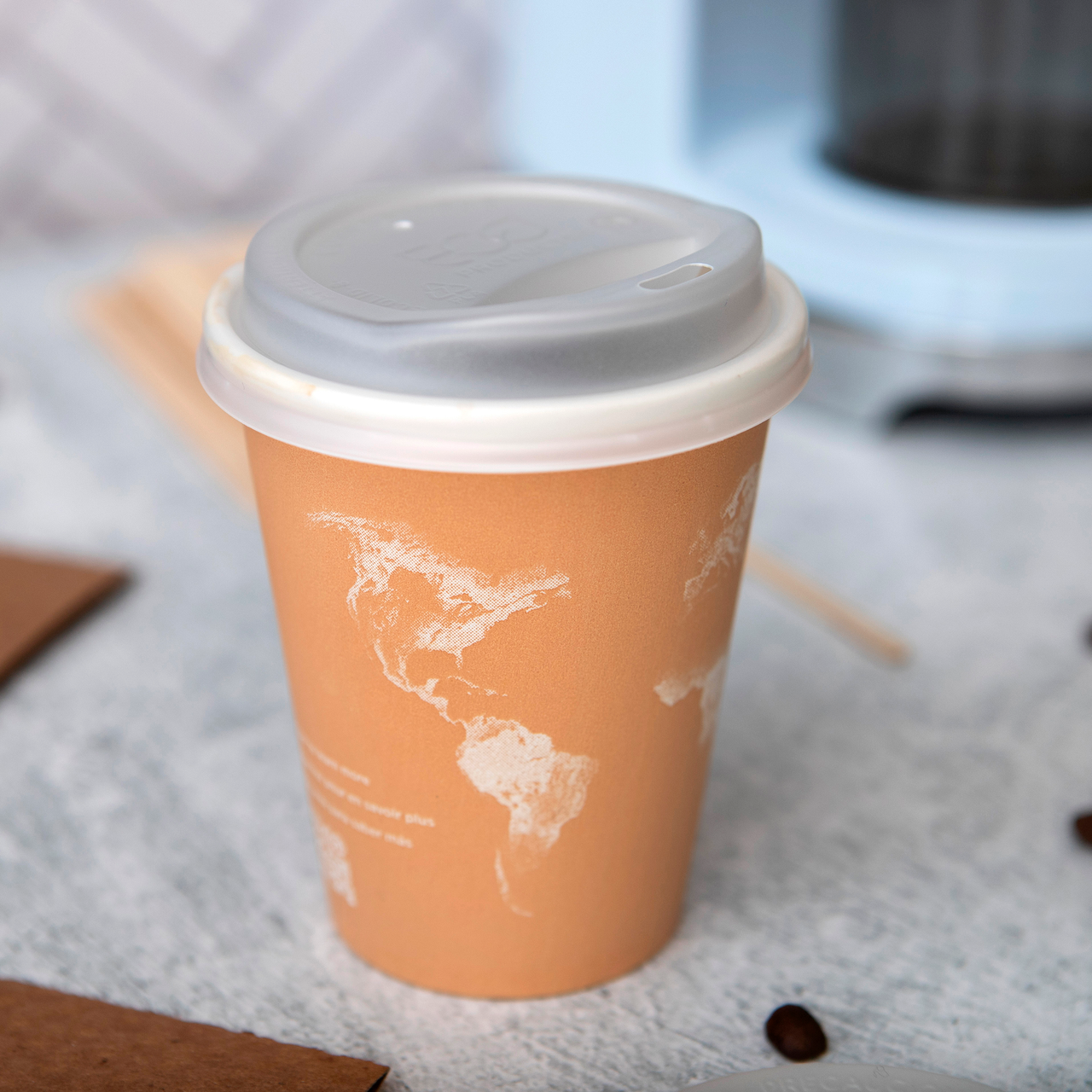 World Art Renewable & Compostable Hot Cups - 8 oz. - Case of 1000