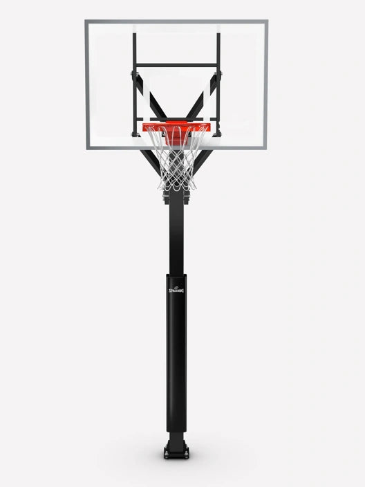 Spalding Basketball Ring, In-Ground Systems, 54" Glass, Alum Trim, 5" Pole, U-Turn Pro Lift, Flex Rim, Pole Pad