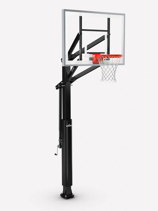 Spalding Basketball Ring, In-Ground Systems, 54" Glass, Alum Trim, 5" Pole, U-Turn Pro Lift, Flex Rim, Pole Pad
