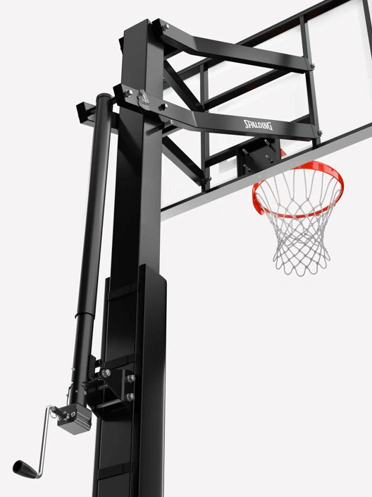 Spalding Basketball Ring, In-Ground Systems, 54" Glass, Alum Trim, 5" Pole, U-Turn Pro Lift, Flex Rim, Pole Pad