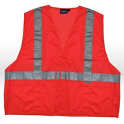 Safety Vest, Aware Wear Visibility Apparel ANSI Class 2 Mesh Vest Hi-Viz Orange w/Reflective Tape,S15 Large
