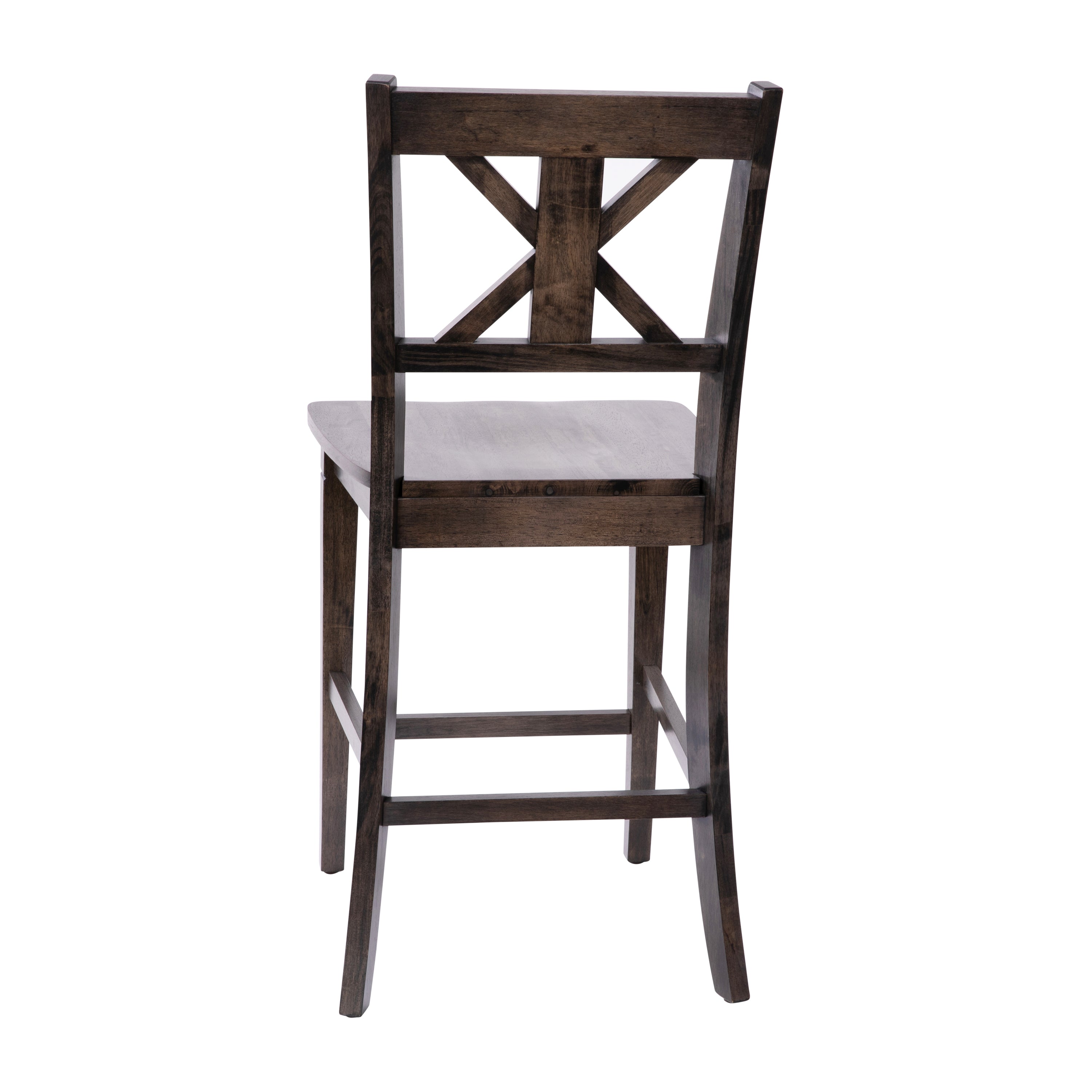Gwendolyn Set of 2 Commercial Grade Solid Wood Modern Farmhouse Counter Height Barstool in Gray Wash Walnut