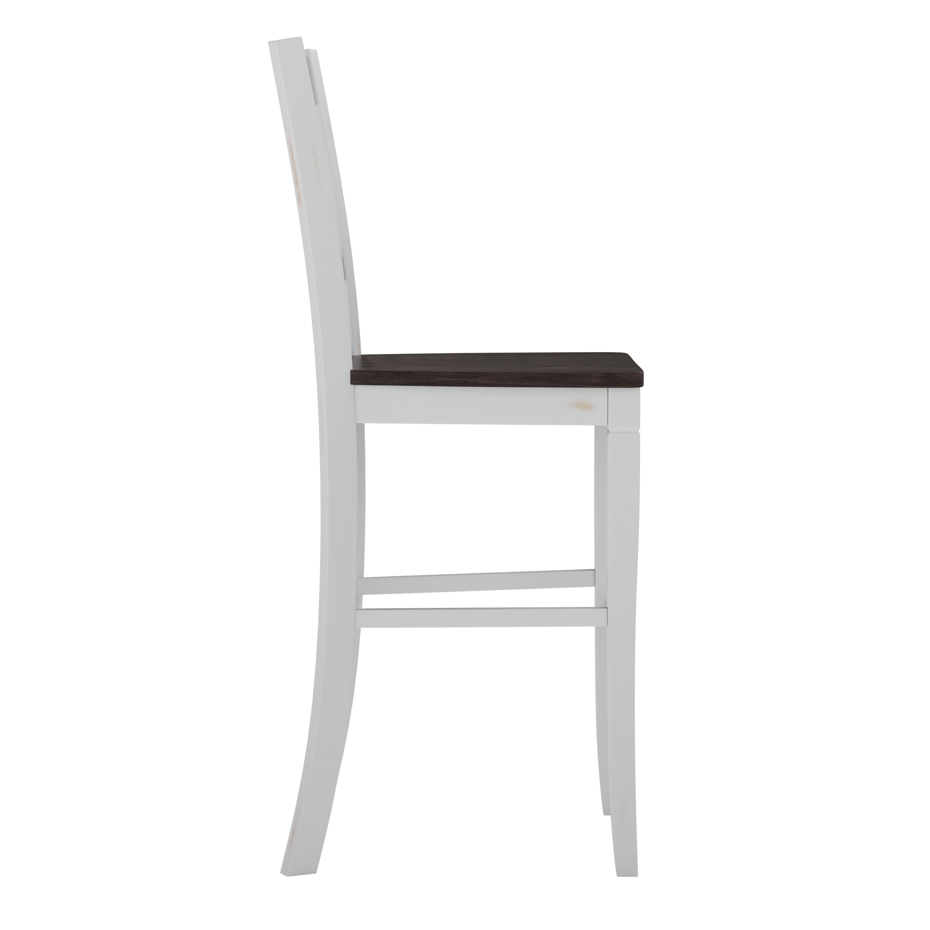 Gwendolyn Set of 2 Commercial Grade Solid Wood Modern Farmhouse Barstool in Antique White Wash