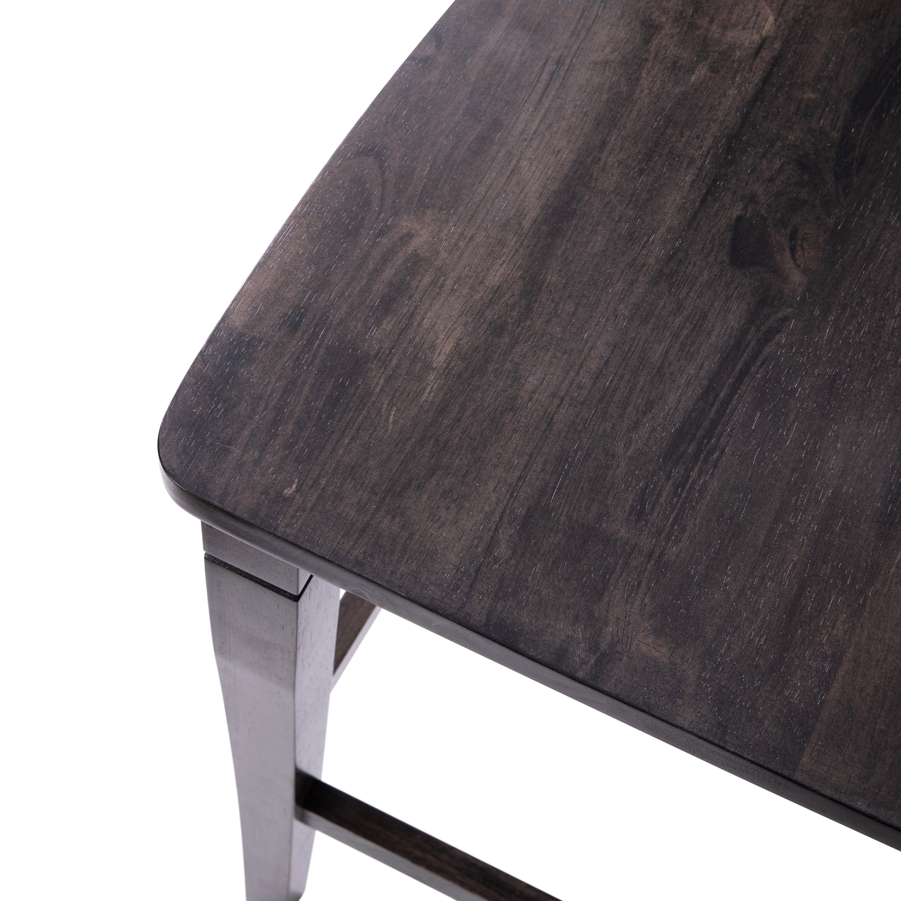 Liesel Set of 2 Commercial Grade Wooden Classic Ladderback Counter Height Barstool with Solid Wood Seat, Gray Wash Walnut