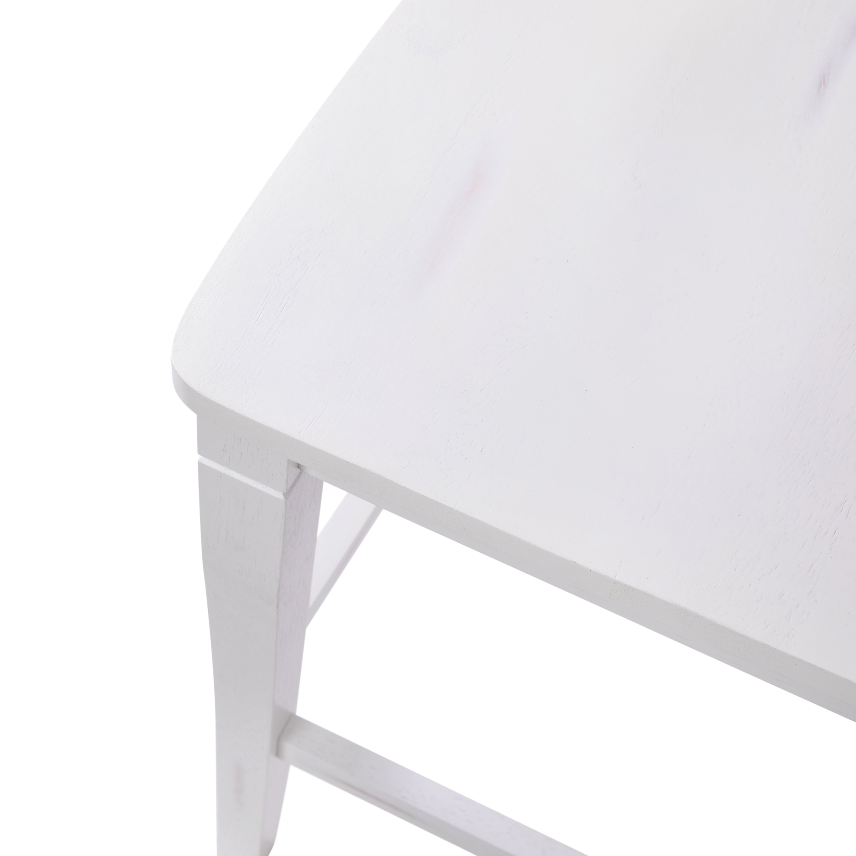 Liesel Set of 2 Commercial Grade Wooden Classic Ladderback Counter Height Barstool with Solid Wood Seat, Antique White Wash
