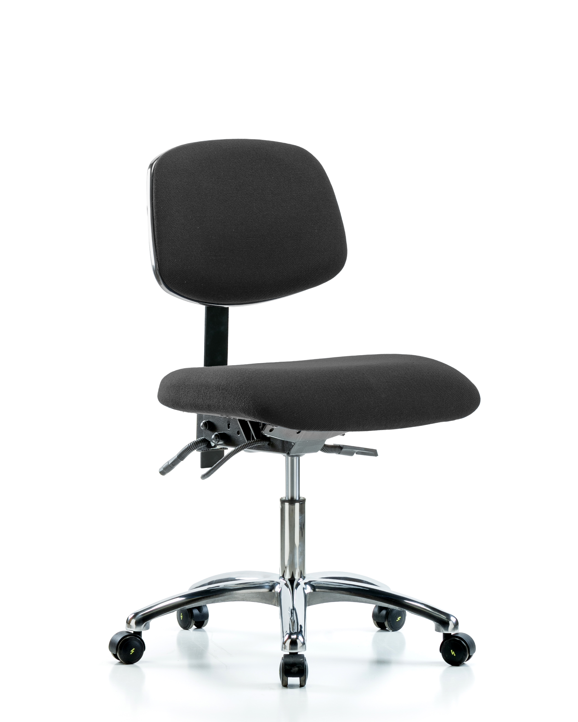 Fabric ESD Chair - Desk Height with ESD Casters in ESD Black Fabric