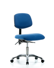 Fabric ESD Chair - Desk Height with ESD Casters in ESD Blue Fabric