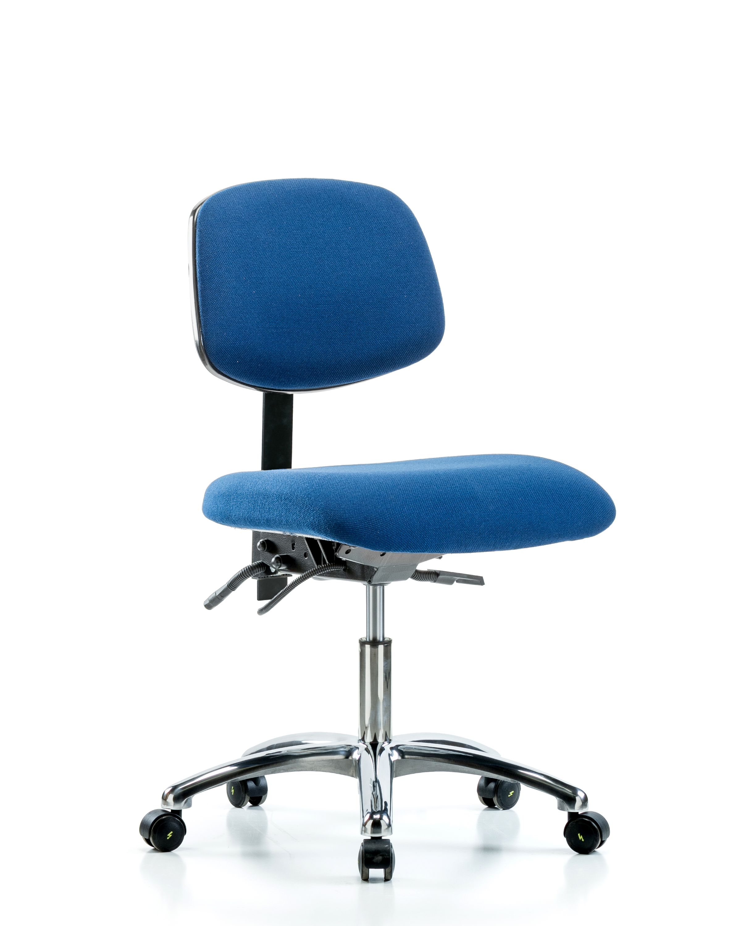 Fabric ESD Chair - Desk Height with ESD Casters in ESD Blue Fabric