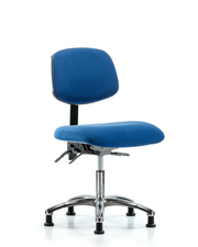 Fabric ESD Chair - Desk Height with ESD Stationary Glides in ESD Blue Fabric